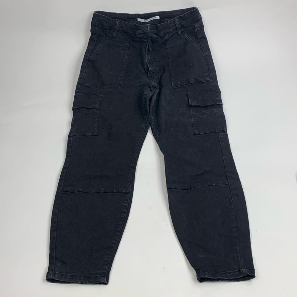 Celebrity Pink Cargo Jogger Pants Sz  15/32 faded distressed black rinse Stretch